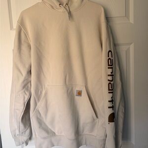 Carhartt Beige Logo Sleeve Hoodie
